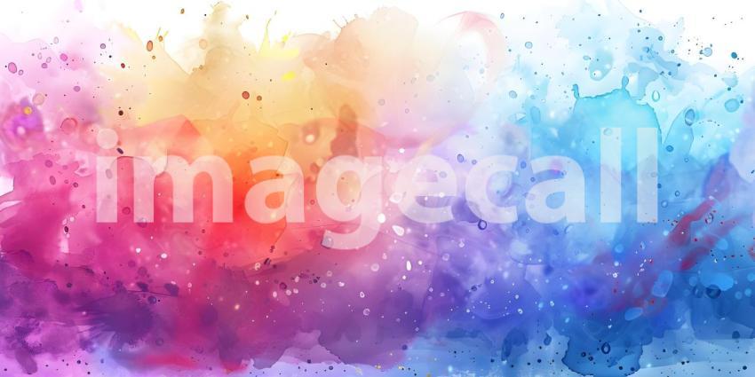 Digital Watercolor Background Abstract Splash Colorful Art - Ai Generated
