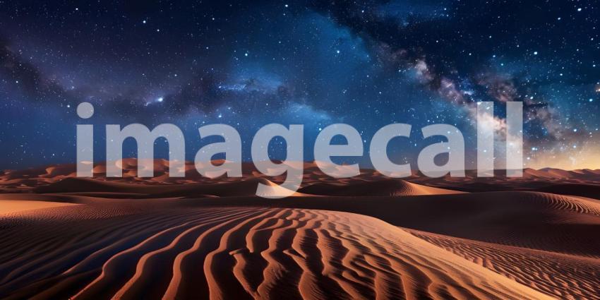 Desert at night stars in sky background - Ai generated