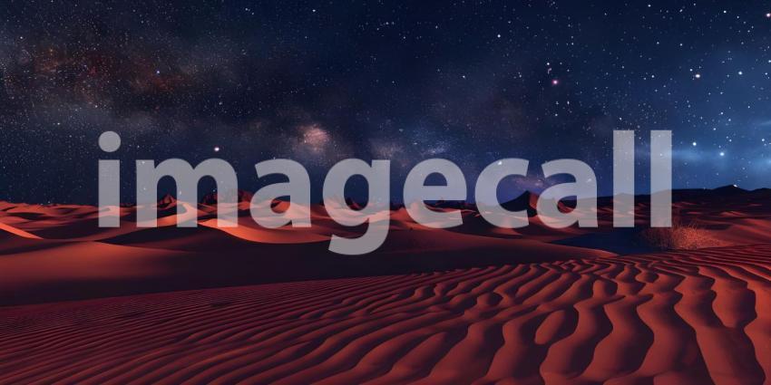 Desert at night stars in sky background - Ai generated