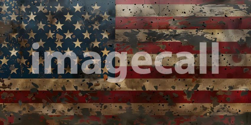 Dirty flag of the United States of America background - Ai Generated