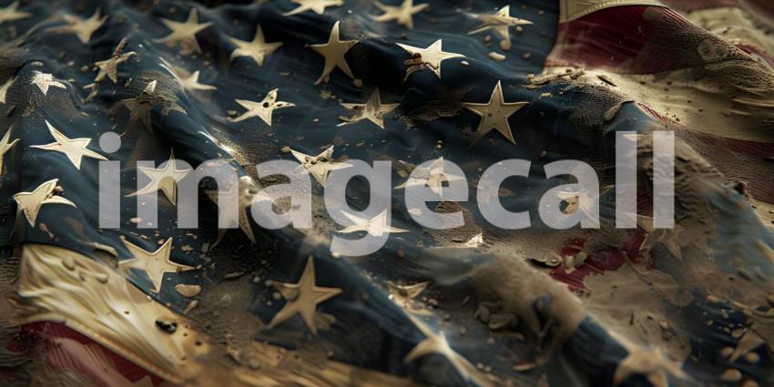 Dirty flag of the United States of America background - Ai Generated
