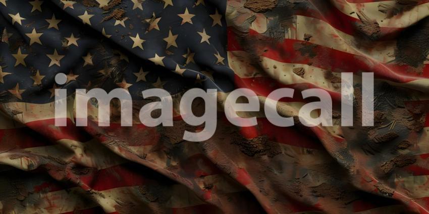 Dirty flag of the United States of America background - Ai Generated