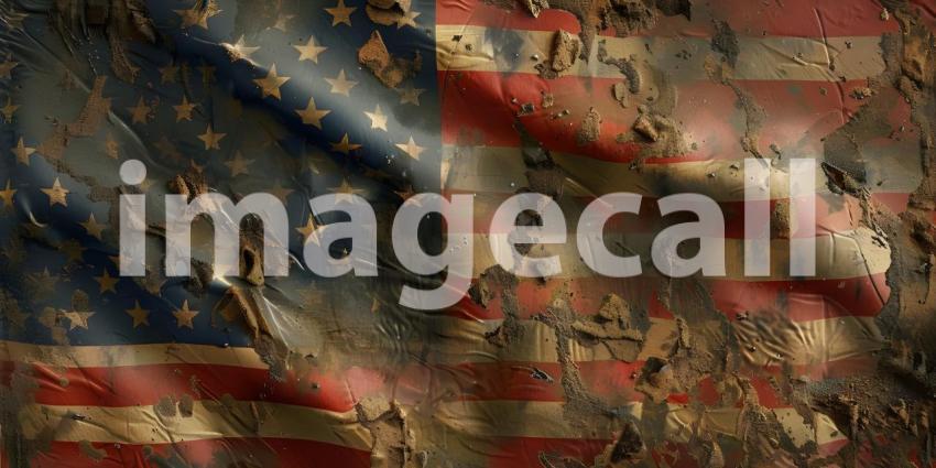 Dirty flag of the United States of America background - Ai Generated