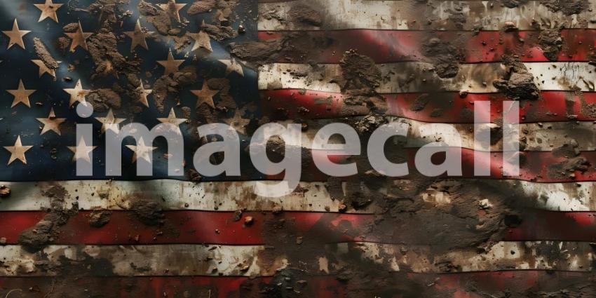 Dirty flag of the United States of America background - Ai Generated