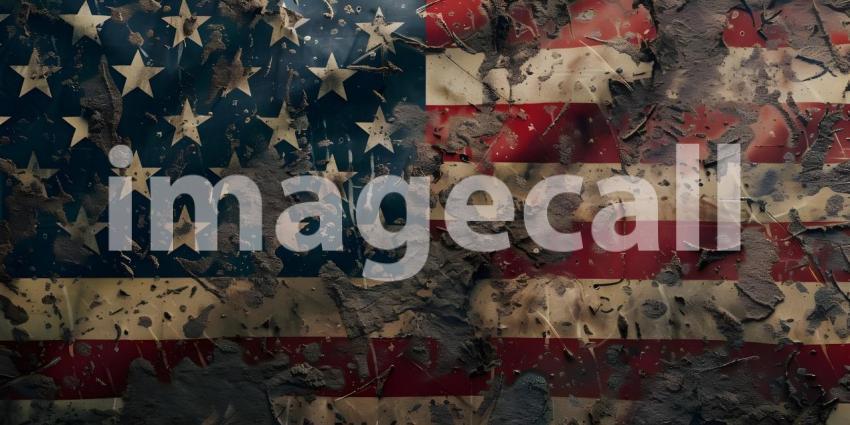 Dirty flag of the United States of America background - Ai Generated