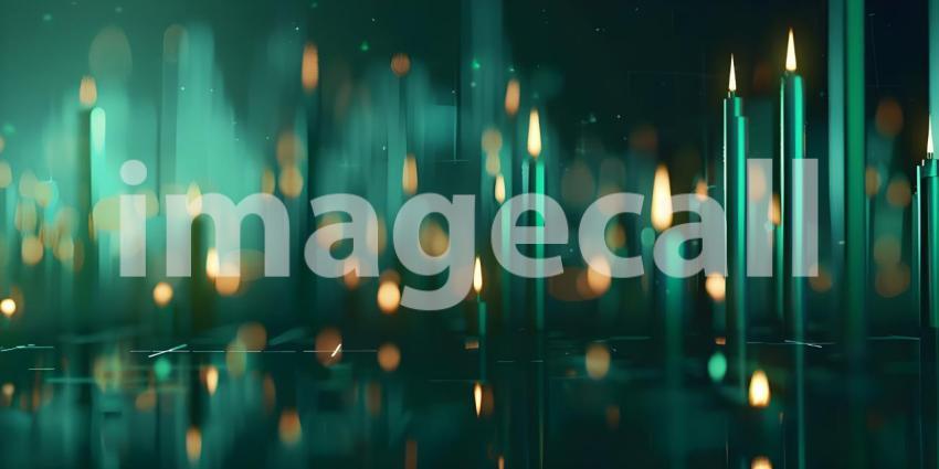 Stock Market Green candlestick pattern charts background - Ai Generated