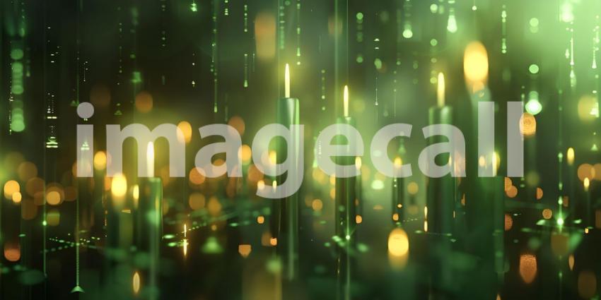 Stock Market Green candlestick pattern charts background - Ai Generated