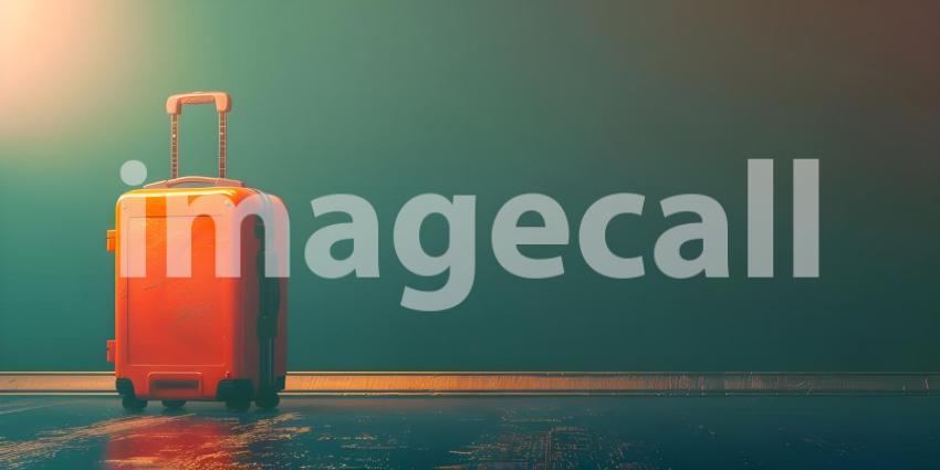 Travel Luggage with space for text background - Ai Generated