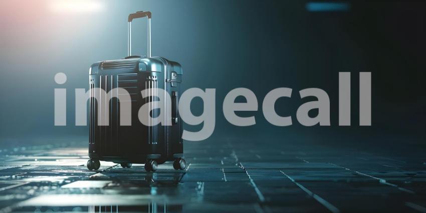 Travel Luggage with space for text background - Ai Generated