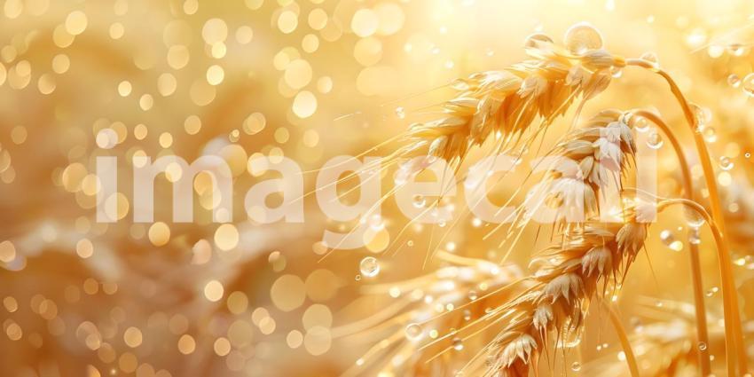Beautiful Scene of Watering of wheat background - Ai Generated