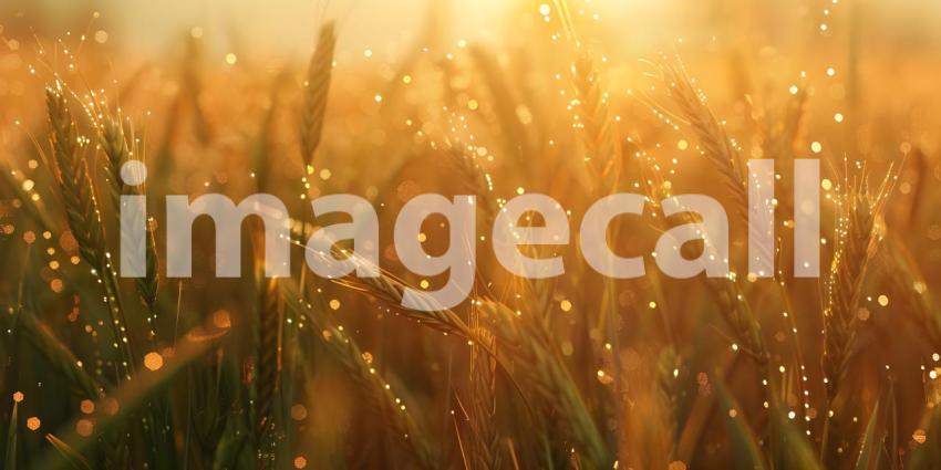 Beautiful Scene of Watering of wheat background - Ai Generated