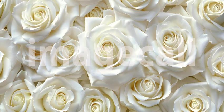 White roses seamless pattern background - Ai Generated