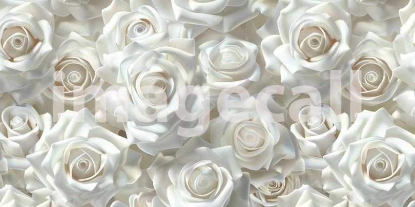 White roses seamless pattern background - Ai Generated