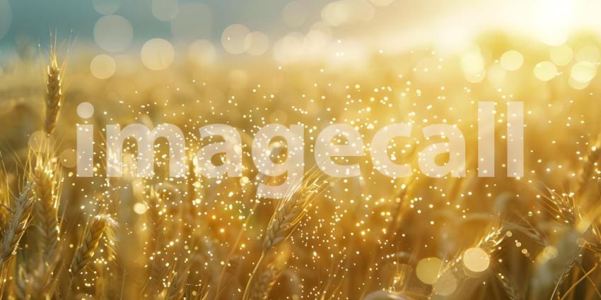 Beautiful Scene of Watering of wheat background - Ai Generated