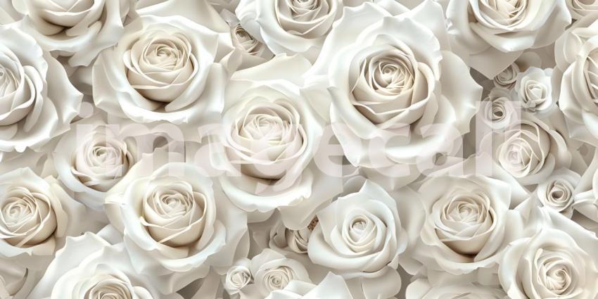 White roses seamless pattern background - Ai Generated