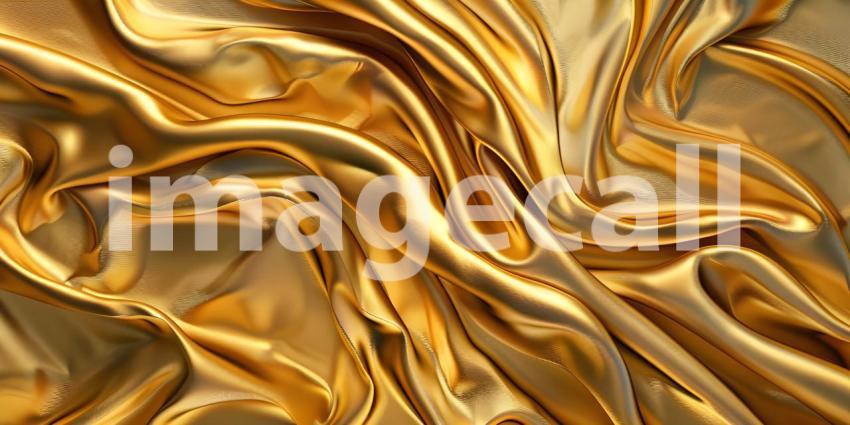 Modern Brushed Gold Illustration over silk cloth background - Ai Generated