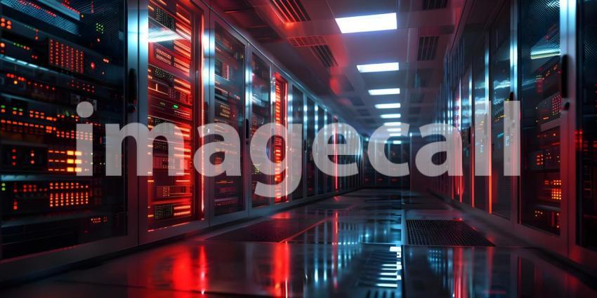 Modern Data Technology Center Server Racks - Ai Generated