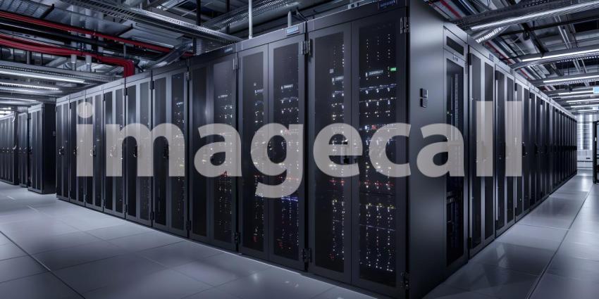 Modern Data Technology Center Server Racks - Ai Generated