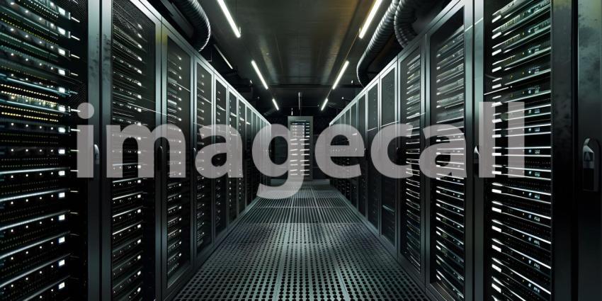 Modern Data Technology Center Server Racks - Ai Generated