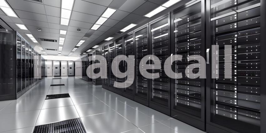 Modern Data Technology Center Server Racks - Ai Generated