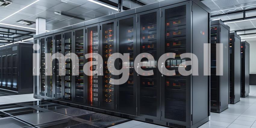 Modern Data Technology Center Server Racks - Ai Generated