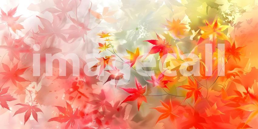 Watercolor foliage abstract background, Vibrant Watercolor Foliage Abstract Design - Ai Generated