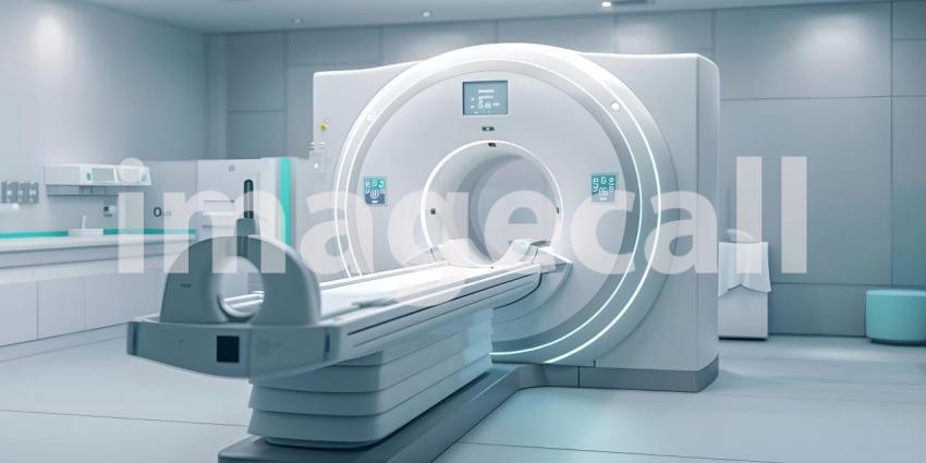 MRI or CT Scan medical diagnosis machine background - Ai Generated