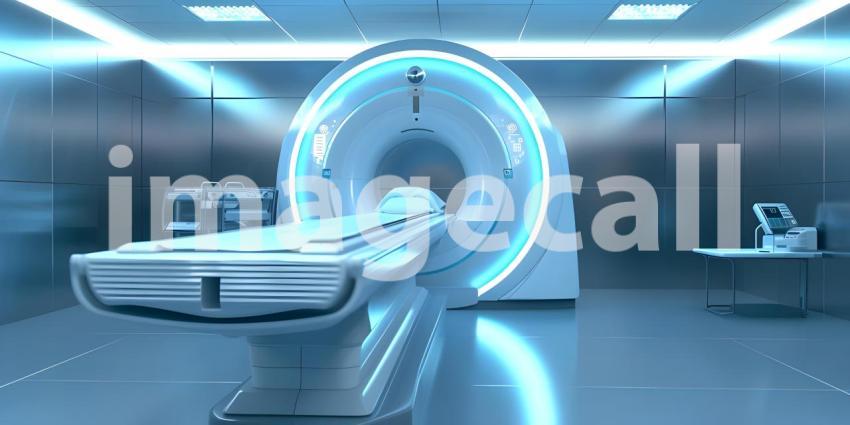 MRI or CT Scan medical diagnosis machine background - Ai Generated