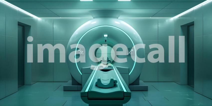 MRI or CT Scan medical diagnosis machine background - Ai Generated