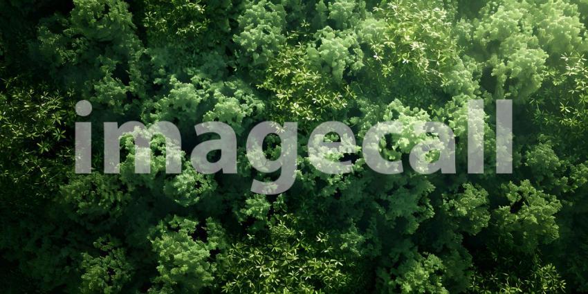 Nature background of green forest with Lake - Ai Generated