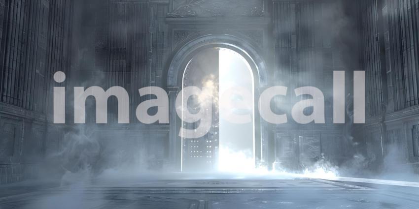 Opening up the door to heaven background - Ai Generated