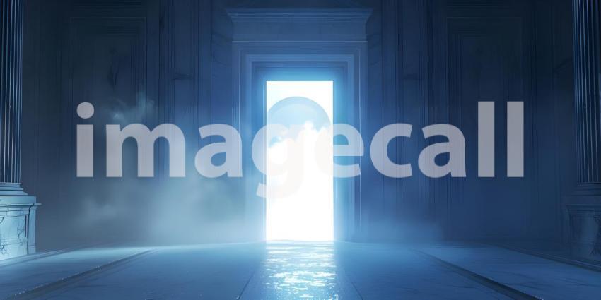 Opening up the door to heaven background - Ai Generated