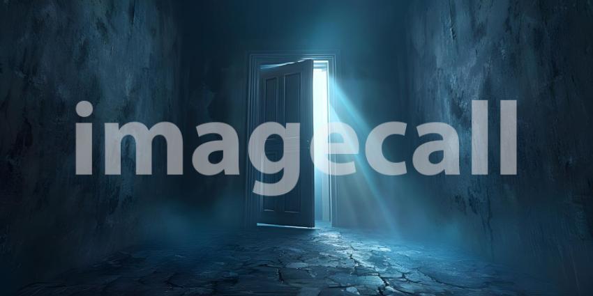 Opening up the door to heaven background - Ai Generated