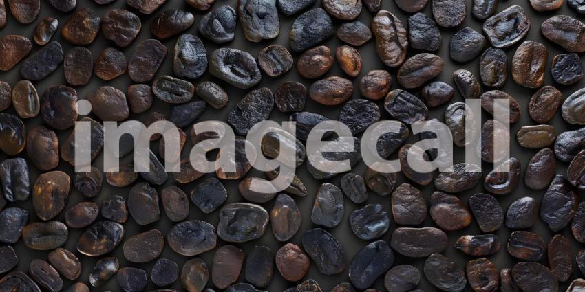 Coffee Beans Tiled Pattern Background, Tiled Background with Coffee Beans - Ai Generated