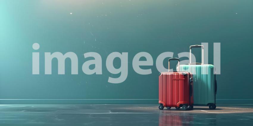 Pile of Luggage with space for text travel background - Ai Generated