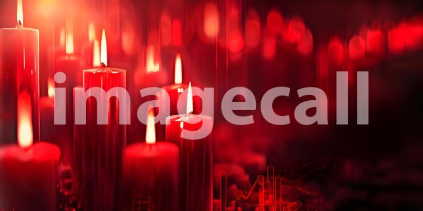 Stock Market Red candlestick pattern charts background - Ai Generated