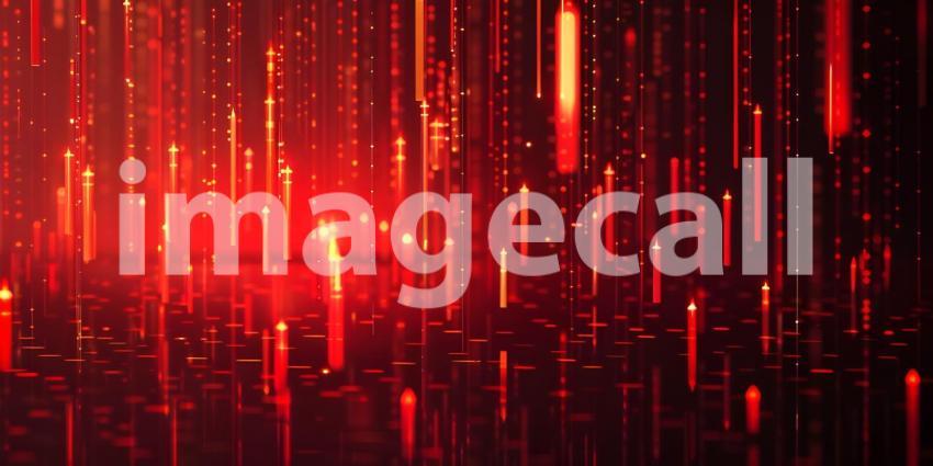 Stock Market Red candlestick pattern charts background - Ai Generated