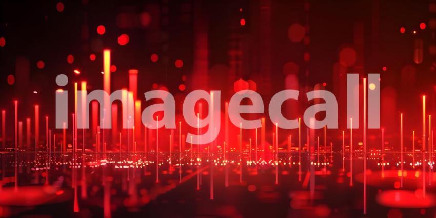 Stock Market Red candlestick pattern charts background - Ai Generated