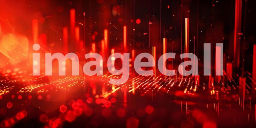 Stock Market Red candlestick pattern charts background - Ai Generated