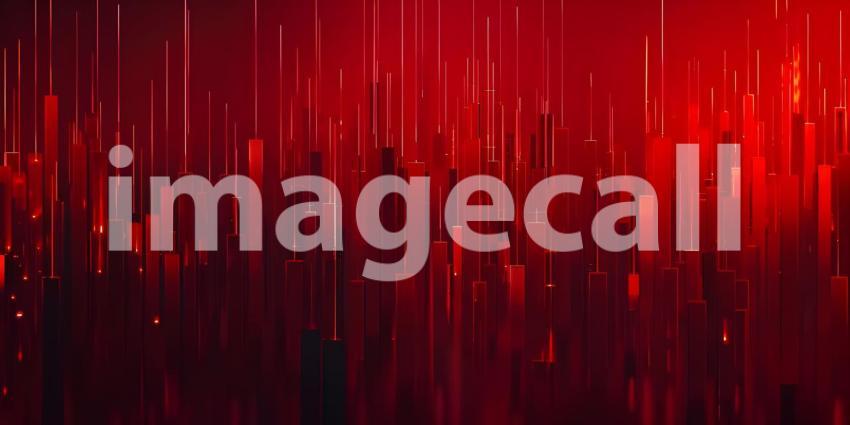 Stock Market Red candlestick pattern charts background - Ai Generated