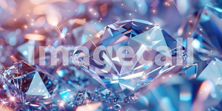 Sparkling Diamonds Background, Diamond Studded Shiny Background - Ai Generated