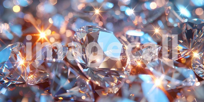 Sparkling Diamonds Background, Diamond Studded Shiny Background - Ai Generated