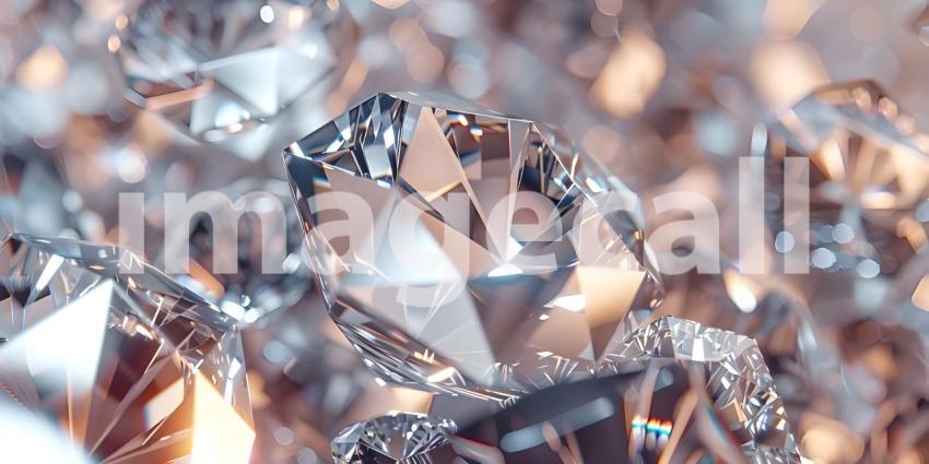 Sparkling Diamonds Background, Diamond Studded Shiny Background - Ai Generated