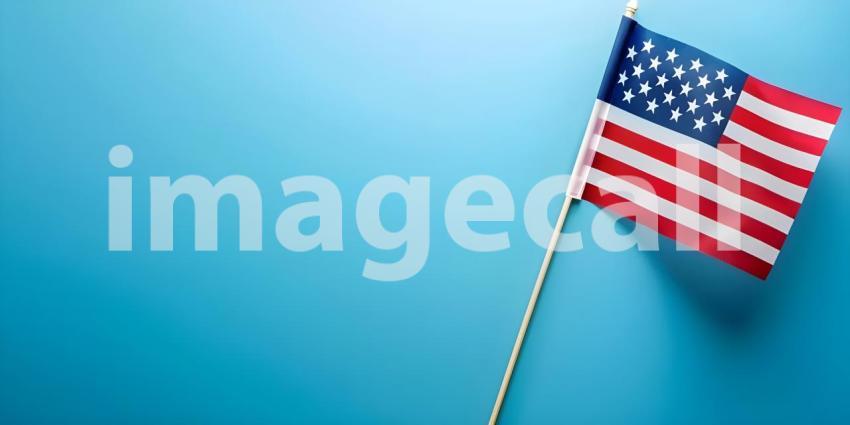 Flag of USA On Solid Background With Copy space - Ai Generated