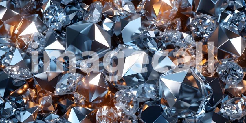 Sparkling Diamonds Background, Diamond Studded Shiny Background - Ai Generated