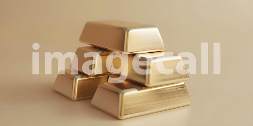 Shiny Gold Bars on Solid Background, Solid Background with Gold Bars - Ai Generated