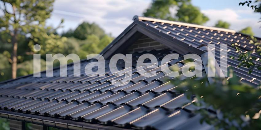 House Renovation: Installing Metal Roof Tiles, Construction Work: Metal Roof Tiles Installation - Ai Generated