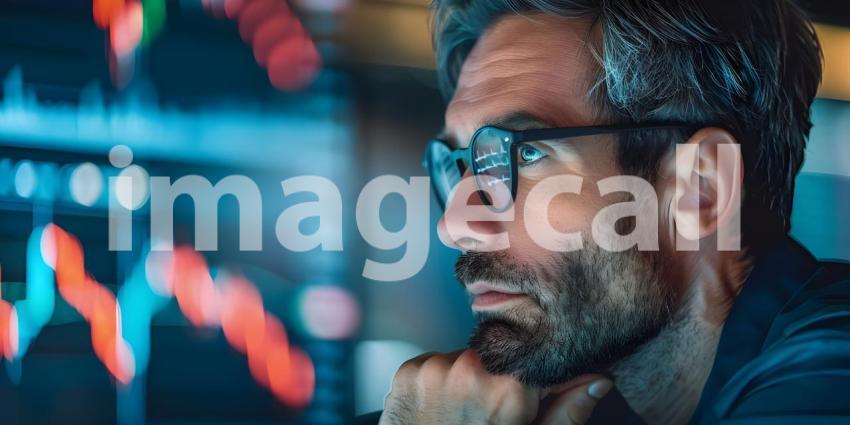 Stock Market Indicators Analysis: Trader Manager Background Trader Manager Analyzing Stock Market: Indicator Background - Ai Generated