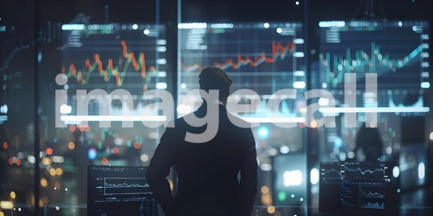 Stock Market Indicators Analysis: Trader Manager Background Trader Manager Analyzing Stock Market: Indicator Background - Ai Generated