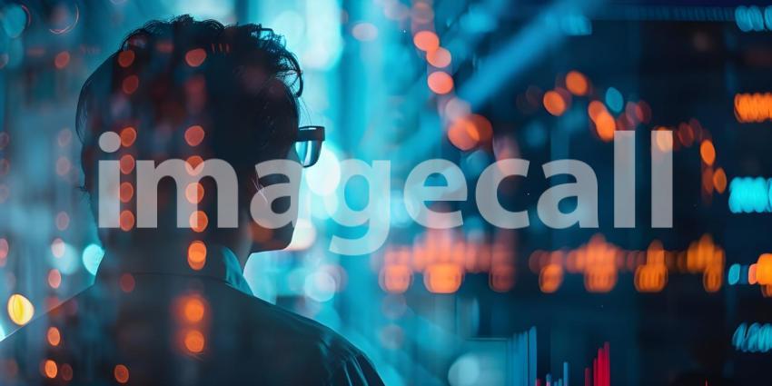 Stock Market Indicators Analysis: Trader Manager Background Trader Manager Analyzing Stock Market: Indicator Background - Ai Generated